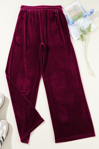 Drawstring Waist Wide Leg Active Pants - FitFemme.Shop