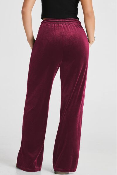 Drawstring Waist Wide Leg Active Pants - FitFemme.Shop