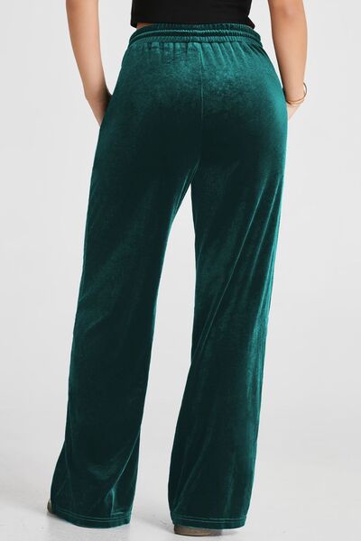 Drawstring Waist Wide Leg Active Pants - FitFemme.Shop