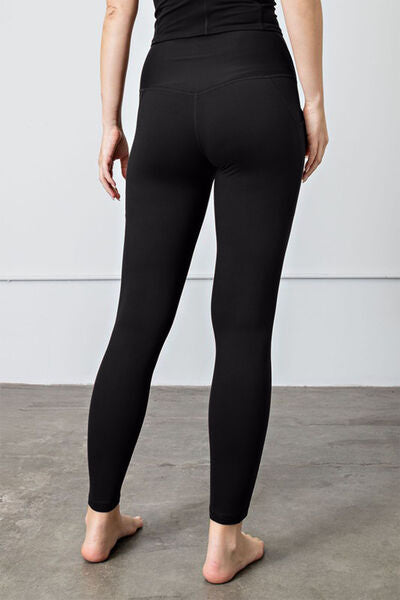 Faith Apparel High Waist Wide Waistband Leggings - FitFemme.Shop