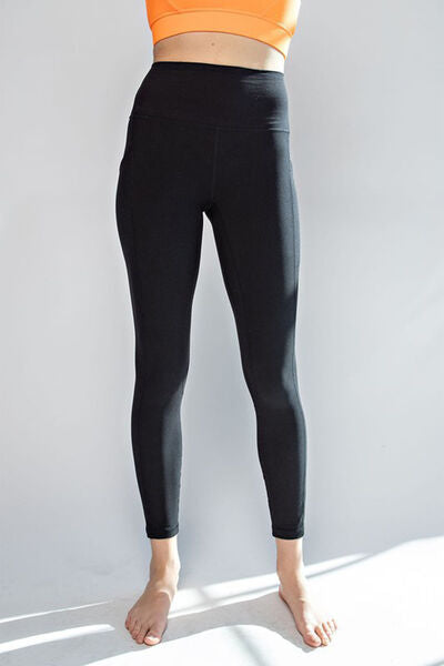 Faith Apparel High Waist Wide Waistband Leggings - FitFemme.Shop