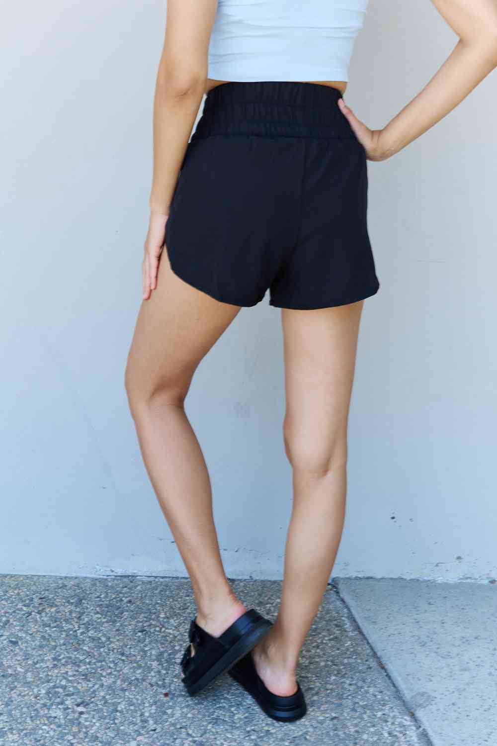 Ninexis Stay Active High Waistband Active Shorts in Black - FitFemme.Shop
