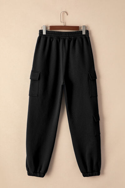 Pocketed Elastic Waist Active Joggers - FitFemme.Shop