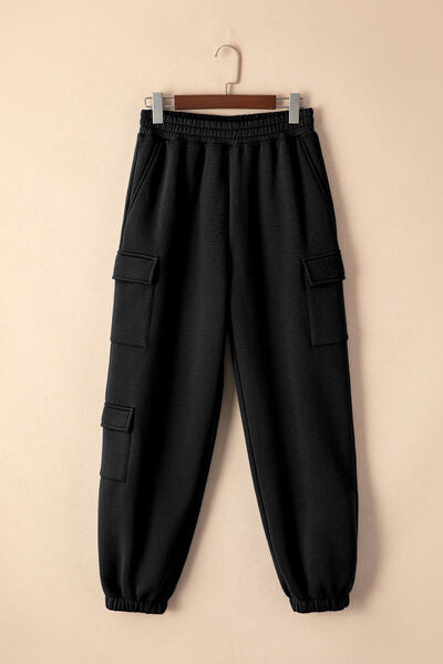 Pocketed Elastic Waist Active Joggers - FitFemme.Shop
