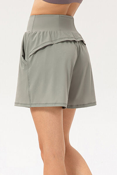 Pocketed Elastic Waist Active Shorts - FitFemme.Shop