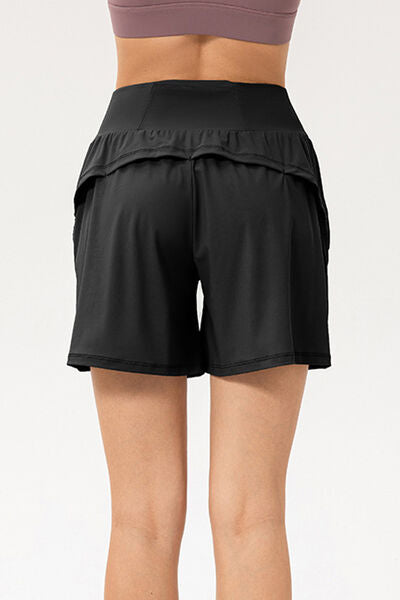 Pocketed Elastic Waist Active Shorts - FitFemme.Shop