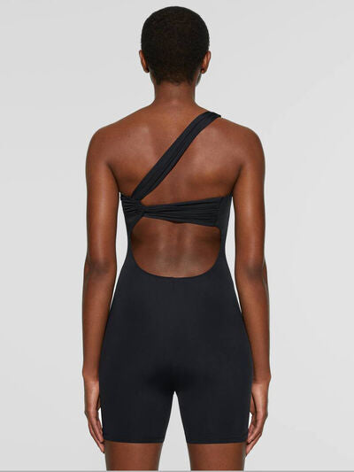 Single Shoulder Active Romper - FitFemme.Shop