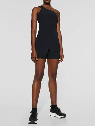 Single Shoulder Active Romper - FitFemme.Shop