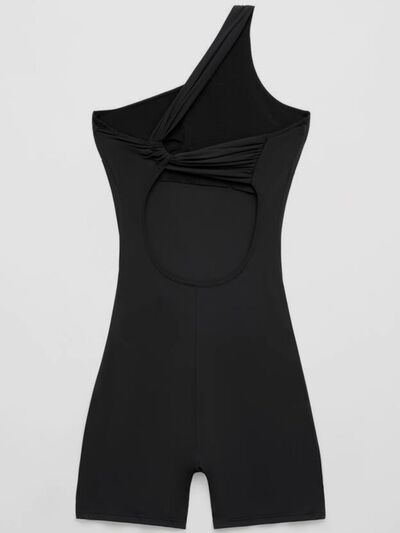 Single Shoulder Active Romper - FitFemme.Shop
