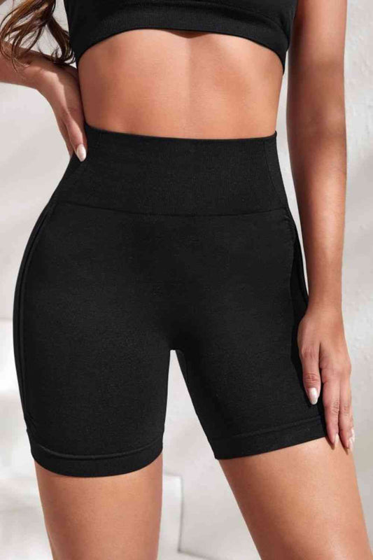 Slim Fit High Waistband Active Shorts - FitFemme.Shop