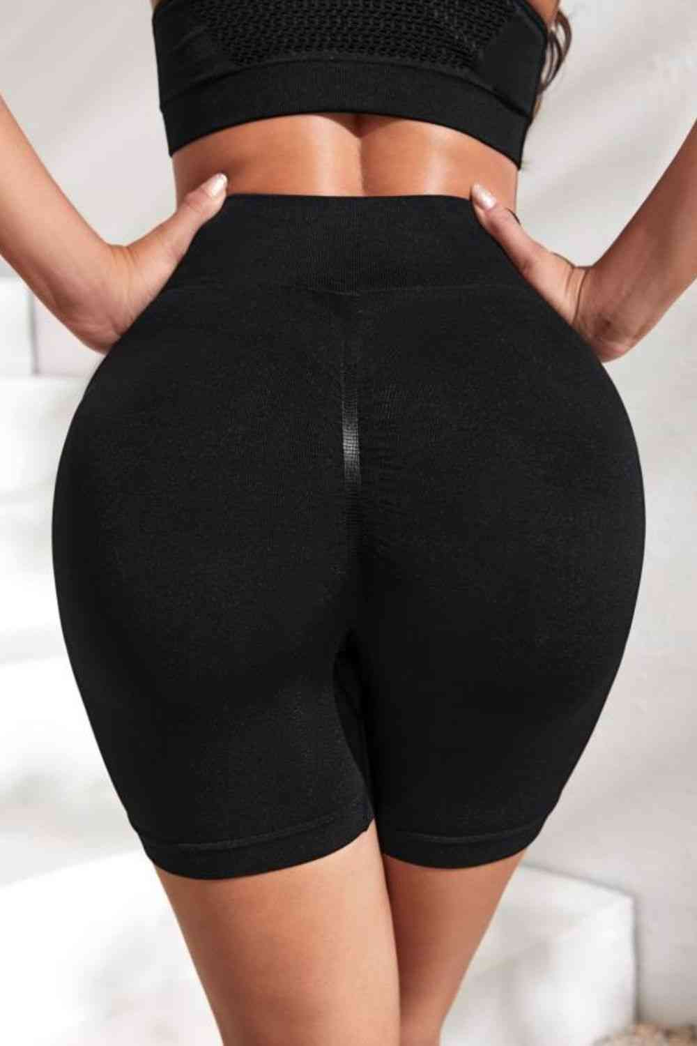 Slim Fit High Waistband Active Shorts - FitFemme.Shop