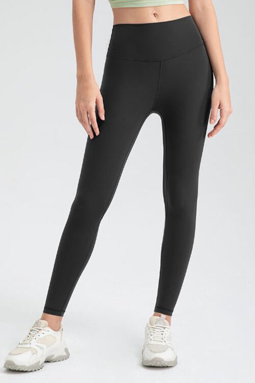 Wide Waistband Slim Fit Active Leggings - FitFemme.Shop