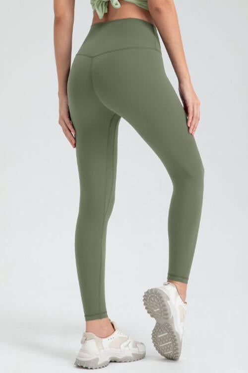 Wide Waistband Slim Fit Active Leggings - FitFemme.Shop