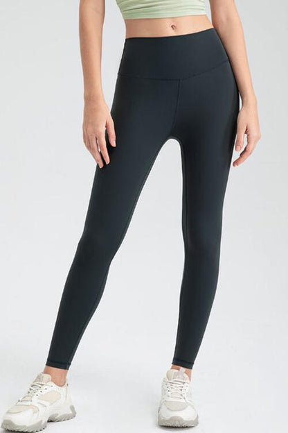 Wide Waistband Slim Fit Active Leggings - FitFemme.Shop