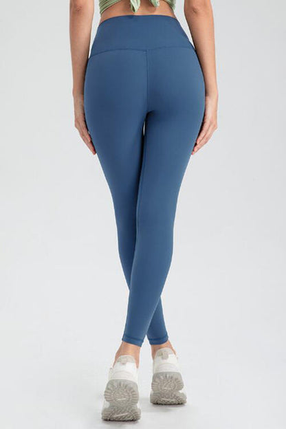 Wide Waistband Slim Fit Active Leggings - FitFemme.Shop