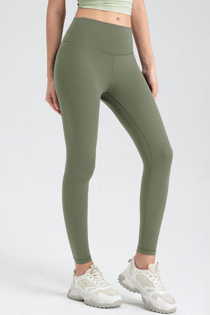 Wide Waistband Slim Fit Active Leggings - FitFemme.Shop