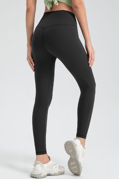 Wide Waistband Slim Fit Active Leggings - FitFemme.Shop