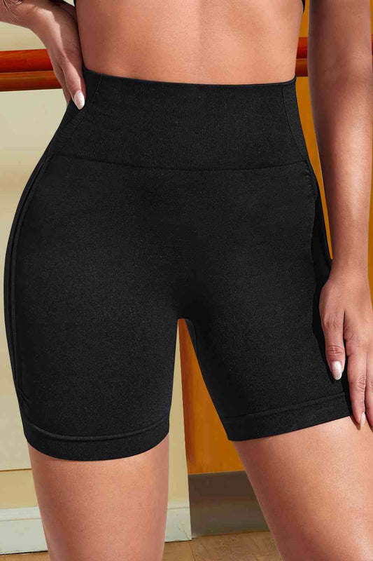 Wide Waistband Sports Shorts - FitFemme.Shop