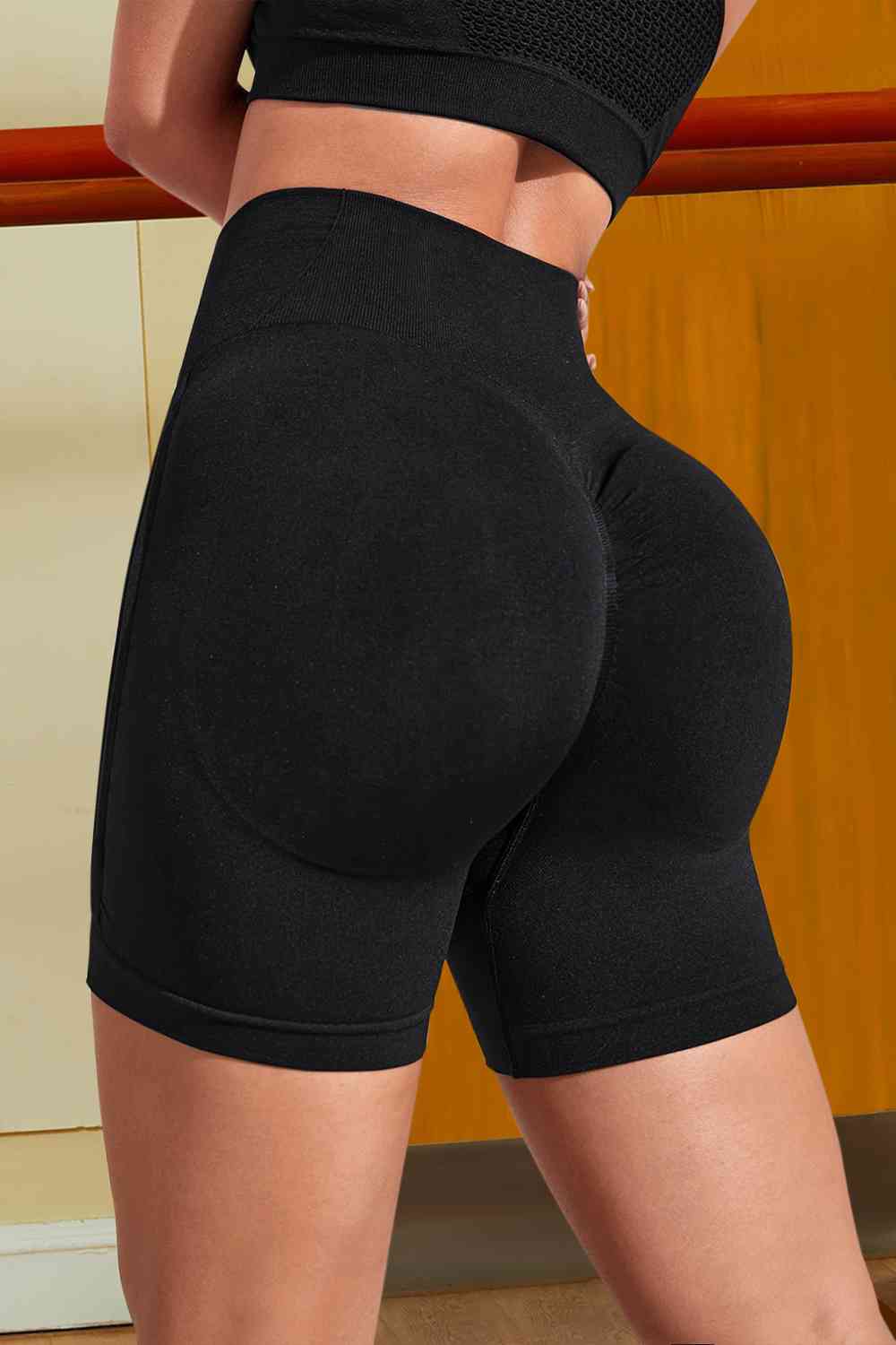 Wide Waistband Sports Shorts - FitFemme.Shop
