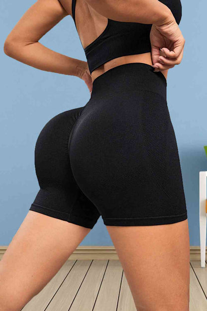 Wide Waistband Sports Shorts - FitFemme.Shop