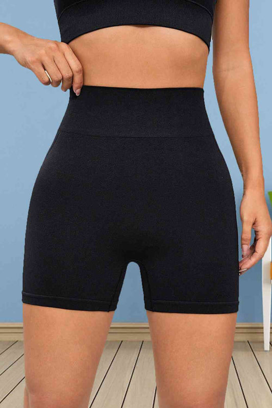 Wide Waistband Sports Shorts - FitFemme.Shop