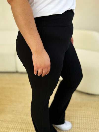 Zenana Full Size High Waist Wide Waistband Bootcut Active Pants - FitFemme.Shop