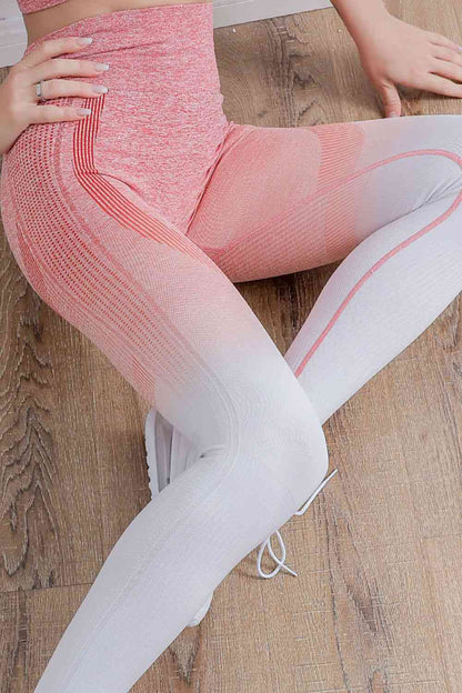 Gradient High Waist Sports Leggings - FitFemme.Shop