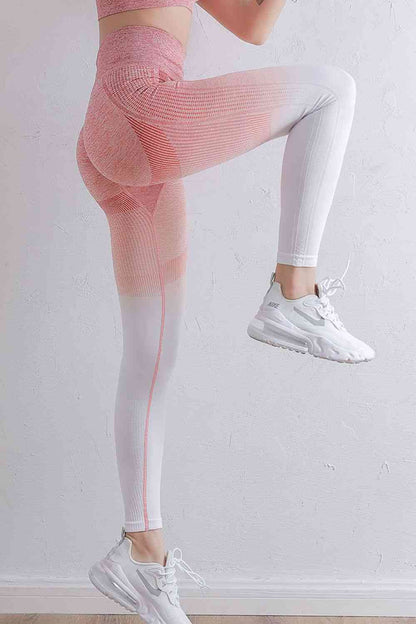 Gradient High Waist Sports Leggings - FitFemme.Shop