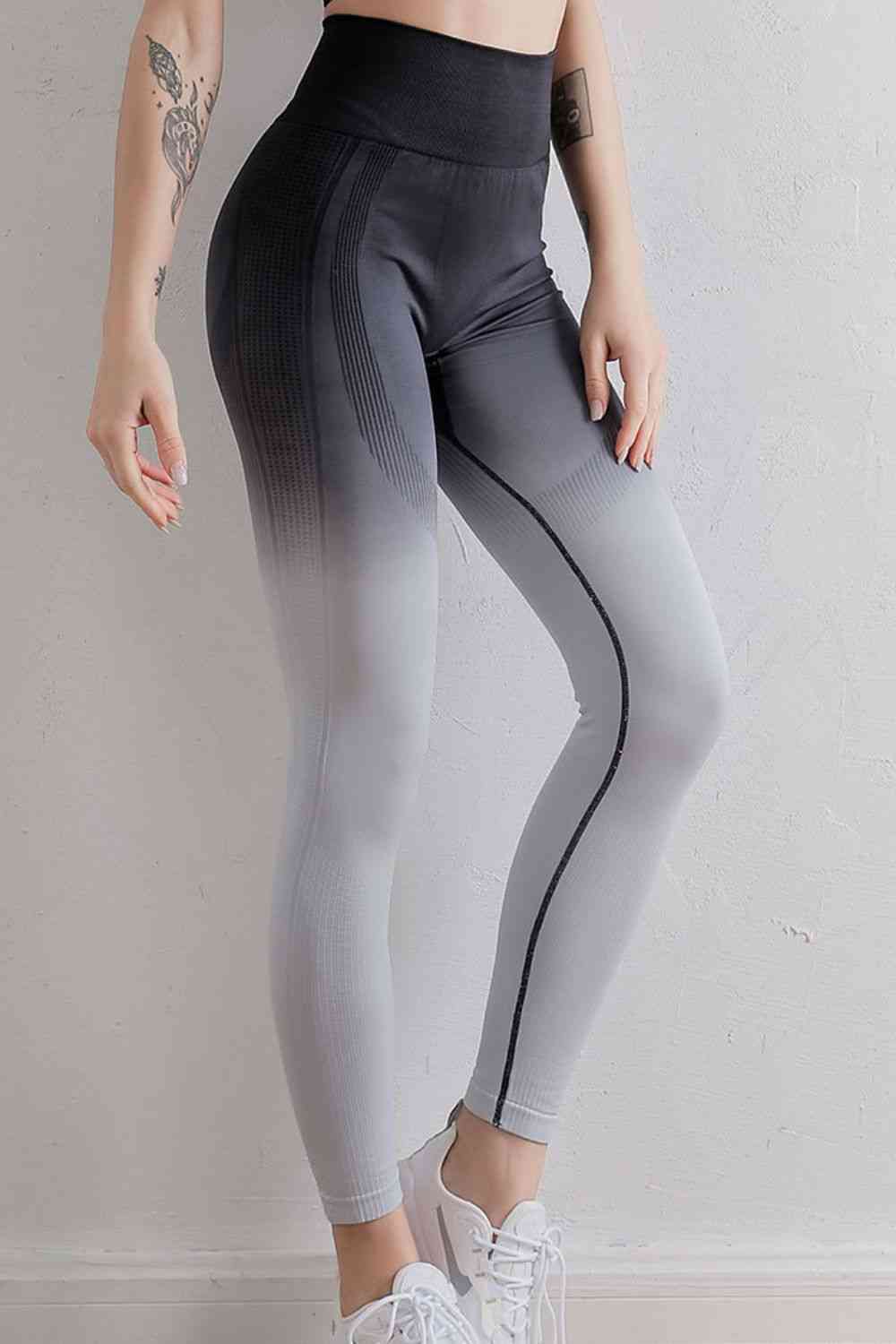 Gradient High Waist Sports Leggings - FitFemme.Shop