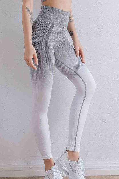 Gradient High Waist Sports Leggings - FitFemme.Shop