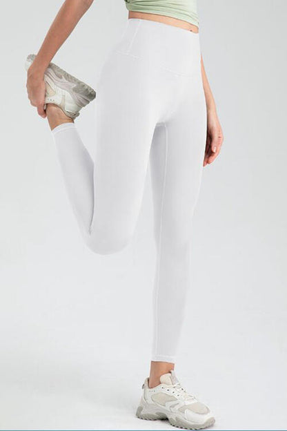 Wide Waistband High Waist Sport Leggings - FitFemme.Shop
