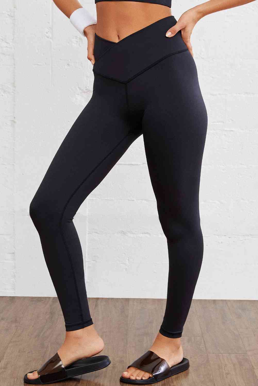 Wide Waistband Slim Fit Sports Pants - FitFemme.Shop