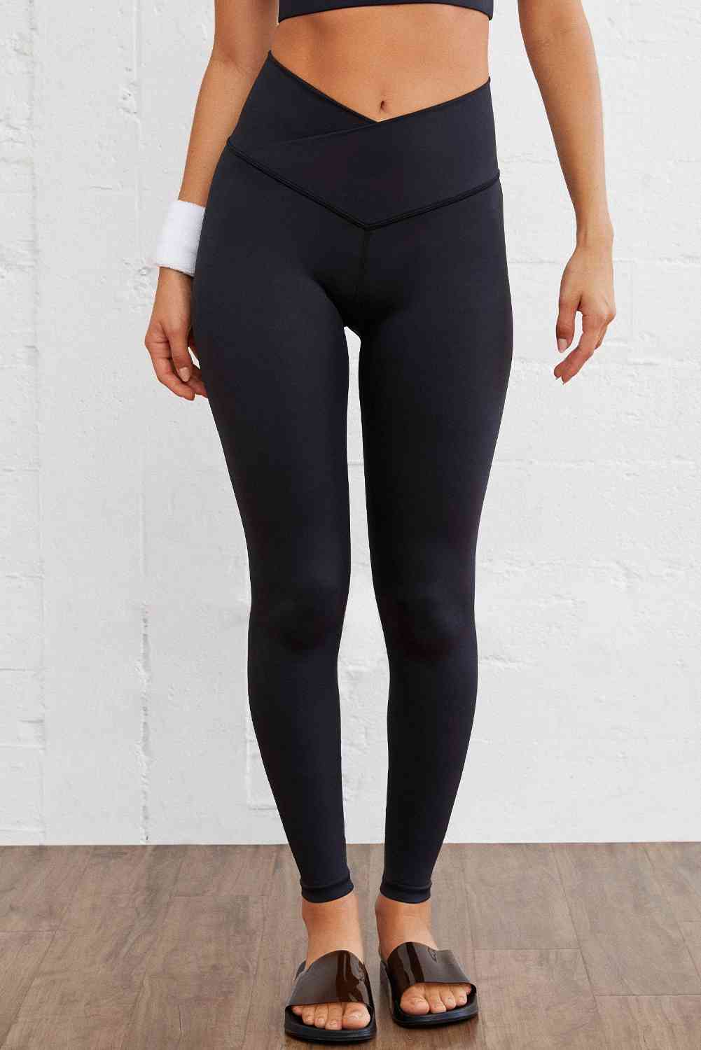 Wide Waistband Slim Fit Sports Pants - FitFemme.Shop