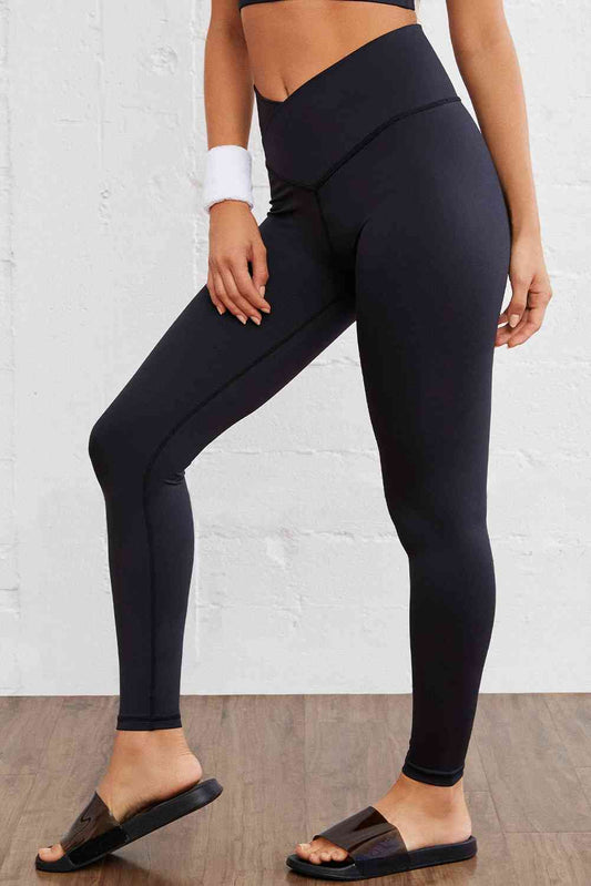 Wide Waistband Slim Fit Sports Pants - FitFemme.Shop