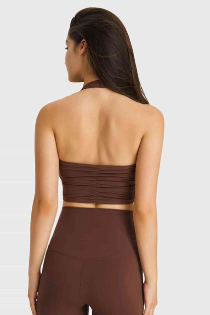 Millennia Breathable Halter Neck Sports Bra - FitFemme.Shop