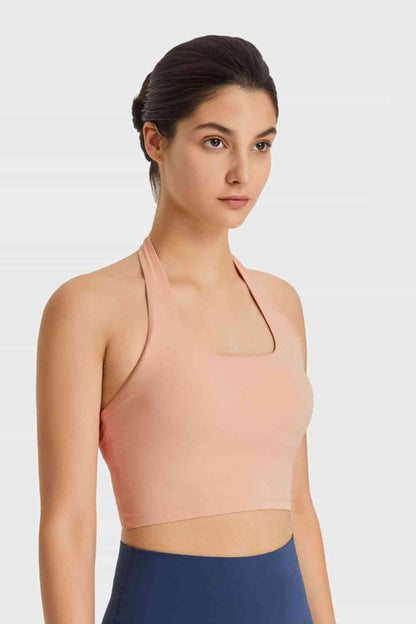 Millennia Breathable Halter Neck Sports Bra - FitFemme.Shop