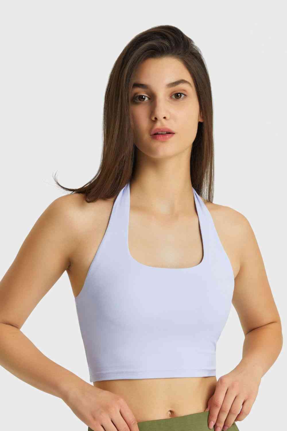 Millennia Breathable Halter Neck Sports Bra - FitFemme.Shop