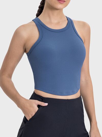 Millennia Round Neck Racerback Active Tank - FitFemme.Shop