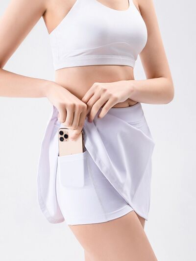 High Waist Active Skort with Pockets - FitFemme.Shop