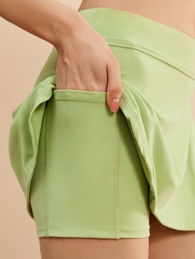 High Waist Active Skort with Pockets - FitFemme.Shop