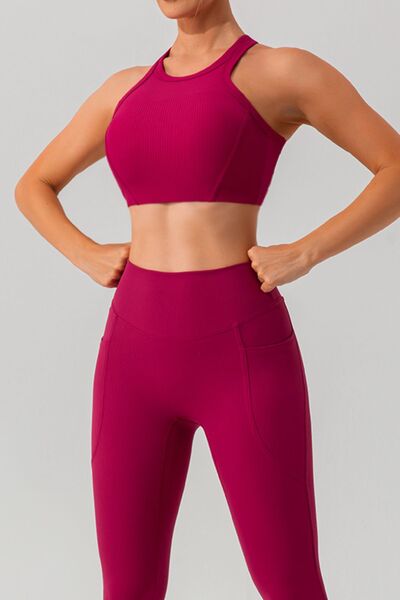 Round Neck Racerback Active Tank - FitFemme.Shop