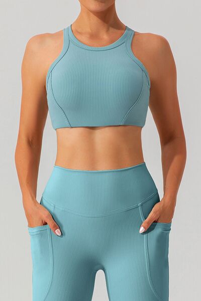 Round Neck Racerback Active Tank - FitFemme.Shop