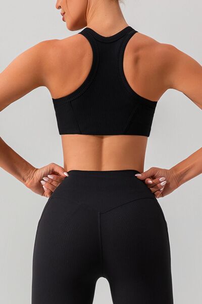 Round Neck Racerback Active Tank - FitFemme.Shop