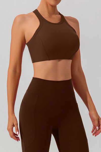 Round Neck Racerback Active Tank - FitFemme.Shop
