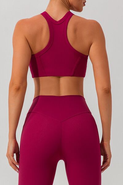Round Neck Racerback Active Tank - FitFemme.Shop