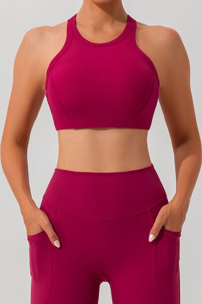 Round Neck Racerback Active Tank - FitFemme.Shop