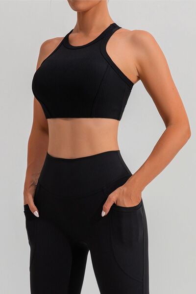 Round Neck Racerback Active Tank - FitFemme.Shop