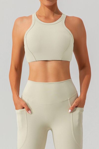 Round Neck Racerback Active Tank - FitFemme.Shop