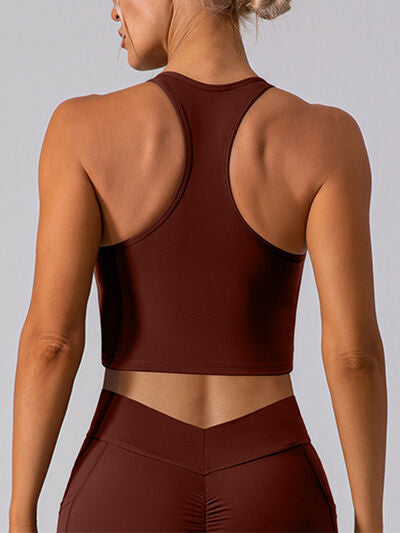 Square Neck Racerback Cropped Tank - FitFemme.Shop