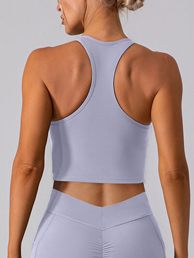 Square Neck Racerback Cropped Tank - FitFemme.Shop